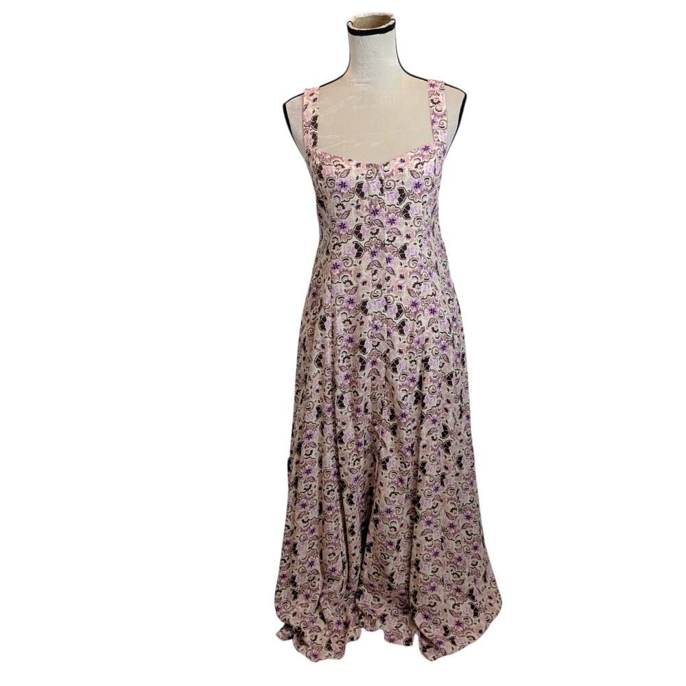NWT Z Supply x Evereve Sz S Angel Eyes Toile Midi Dress Smocked Prarie Boho